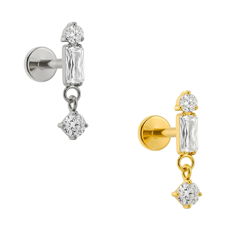 Peça Labret Baguete com Pingente