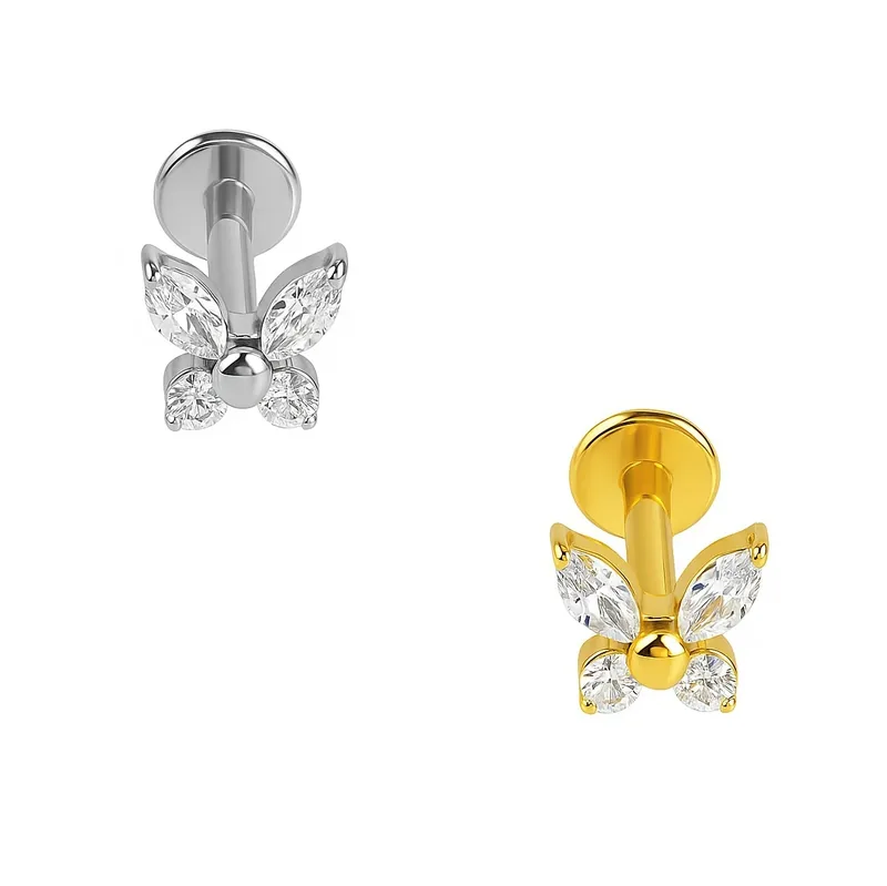 Peça Labret Borboleta Push Pin